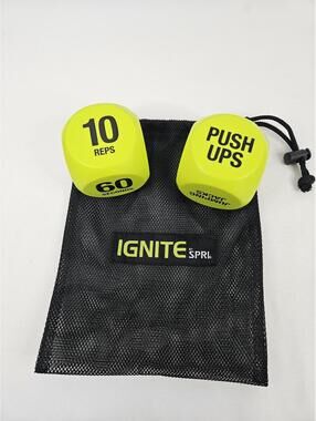 IGNITE SPRL Fitness Dice Exercise Game Set with Mesh Carry Bag